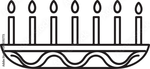 Kinara Kwanzaa Candle Holder Icon, American Cultural Celebration, Pan-African Traditions, and Holiday Interface Design