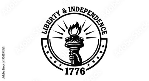 Torch Emblem with Liberty and Independence.