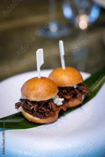 small rib burger close-up