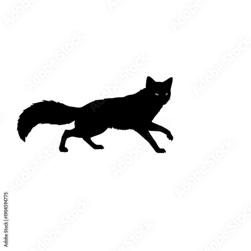 Arctic Fox Crouched Pouncing Silhouette