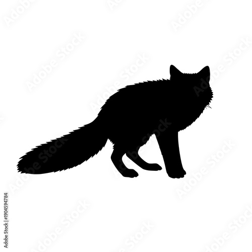 Arctic Fox Crouched Silhouette Icon