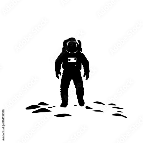 Astronaut Moonwalking Minimalist Silhouette