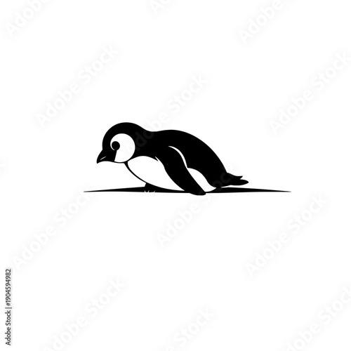 Baby Penguin Sliding Silhouette