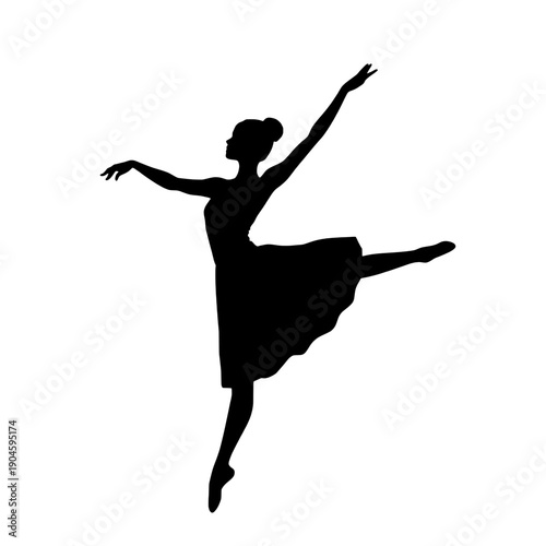 Ballet Silhouette Posing Arabesque