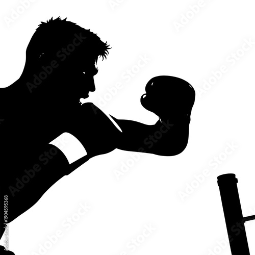 Boxing Match Uppercut Silhouette