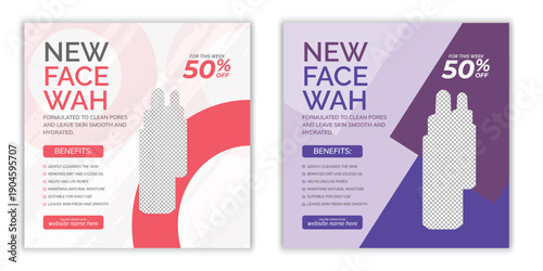 Deep Cleansing Face Wash for Clear, Fresh & Glowing Skin Social Media Post