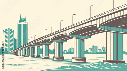 Modern East Asian Megacity Skyline Vector