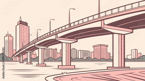 Modern East Asian Megacity Skyline Vector