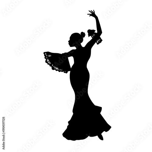 Flamenco Dancer Silhouette - Graceful Arm Pose
