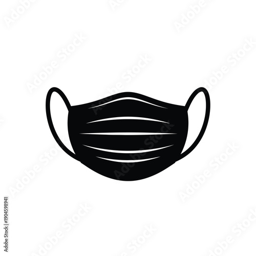Black surgical face mask for protection against airborne pathogens and pollutants