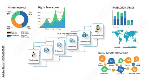 Digital Payment Transactions Flowchart and Analytics