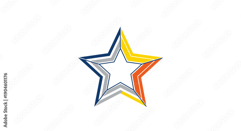 Obraz premium Colorful Star Emblem
