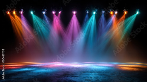 Wallpaper Mural Stage spotlights illuminating empty platform Torontodigital.ca