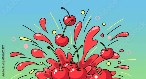 Red Cherries Bursting with Juice and Flavor.