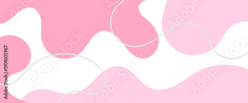 Minimalist hand drawn fluid organic shapes abstract background with wavy lines. pink pastel colors. fluid background. pink background.