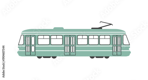 Vintage Tram Car Illustration