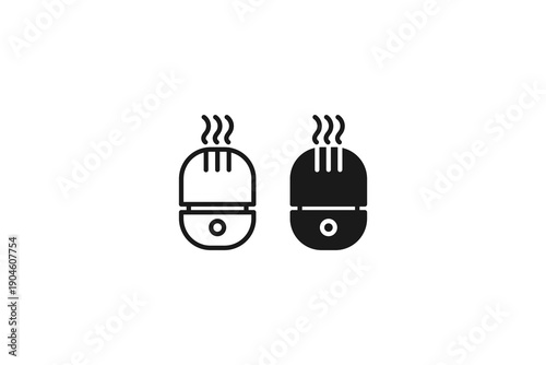 solid and outline icon of humidifier