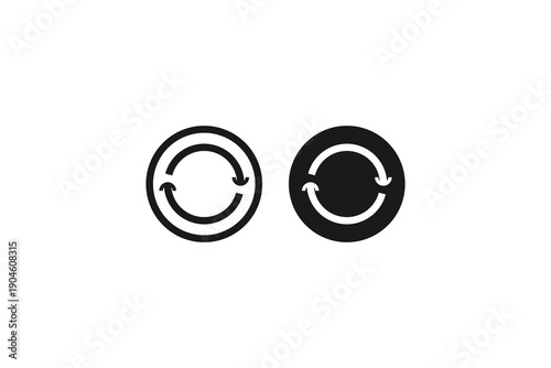 Photos solid and outline icon of loop