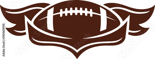 American Football Ribbon Banner Emblem