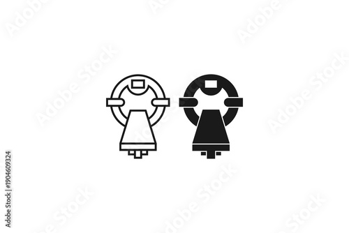 solid and outline icon of mri