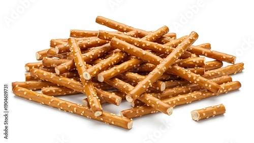 Pile of golden pretzel sticks