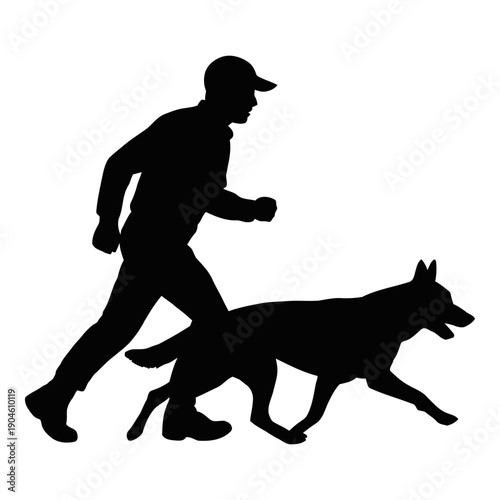 Black Silhouette on White Background, Abstract Shape