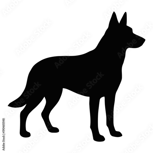 Black abstract shape on white background, minimalist design element