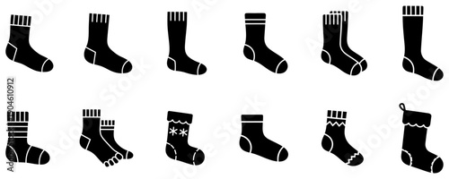 A large set of silhouette icons of various types of scrapers. Graphic set of icons of scrapers in black color. Vector illustration.