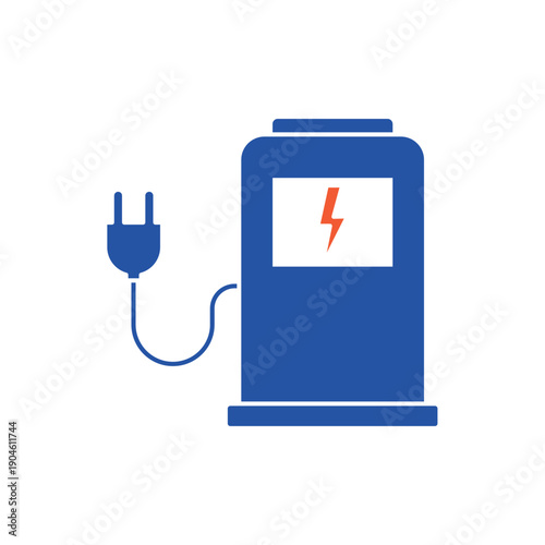 Charging station icon, isolated on white background.