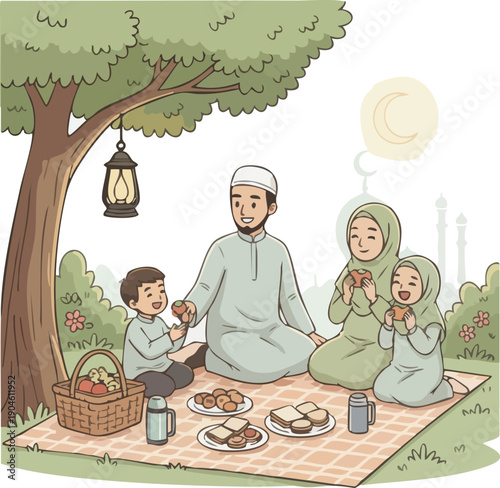 Muslim family picnic
