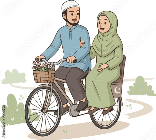 Romantic Muslim cycling