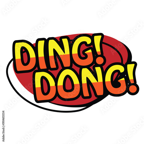 Ding Dong Comic Effect Illustration