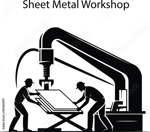 Sheet Metal Workshop Industrial Factory Workers Manufacturing Equipment