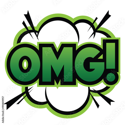 OMG Comic Effect Illustration