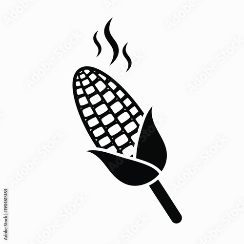 Hot Corn on the Cob Silhouette Icon