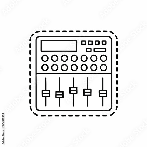 Simple Icon of a Sound Mixer with Sliders and Buttons