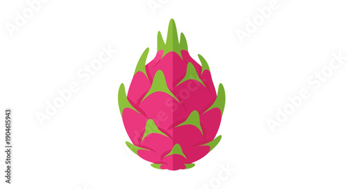Vibrant Dragon Fruit Icon - Exotic Tropical Fruit Illustration