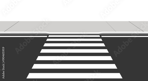 Pedestrian crossing on asphalt road with sidewalk