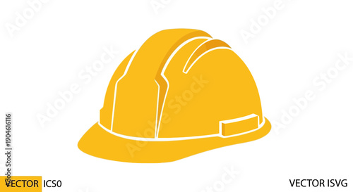 Yellow Hard Hat Icon - Safety Equipment for Construction