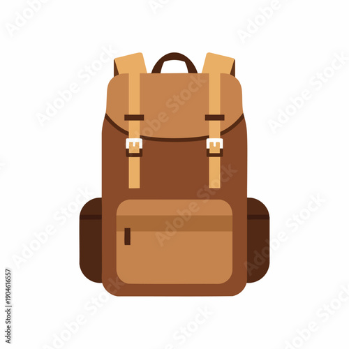 Vintage Backpack Flat Icon Illustration