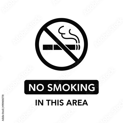 Vector illustration icon no smoking sign with a cigarette icon in a circle and a diagonal line through it