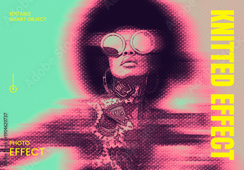 Knitted Photo Effect Mockup