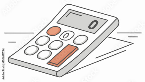 A vector graphic illustration of a calculator with a modern flat design