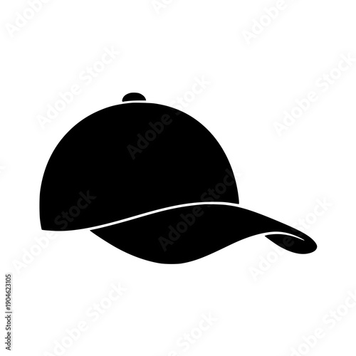 Baseball Hat Icon – Flat Vector Cap Silhouette for Sports and Fashion. SVG