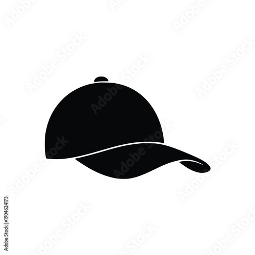 Baseball Hat Icon ? Flat Vector Cap Silhouette for Sports and Fashion.eps