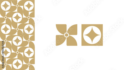 Luxury Gold Geometric Batik Seamless Pattern Vector Background