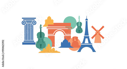 Parisian Landmarks and Culture Icons Collection