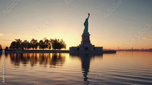 sunset over the church