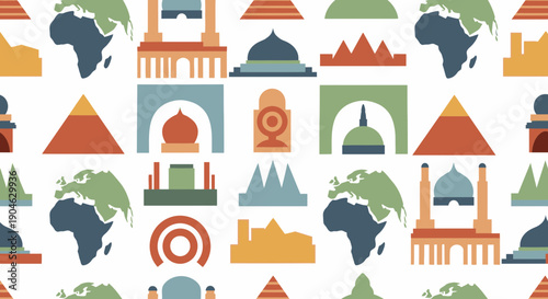Global Landmarks and Continents Pattern