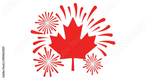 Canada Day Maple Leaf Fireworks Celebration